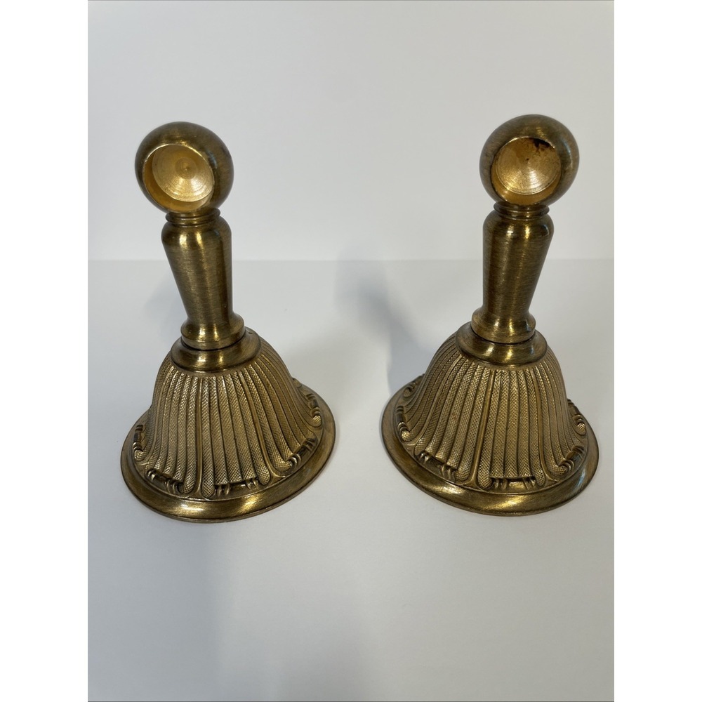 Vintage Ornate Brass Bathroom Towel Bar End Caps 2 Piece No Bar Holder